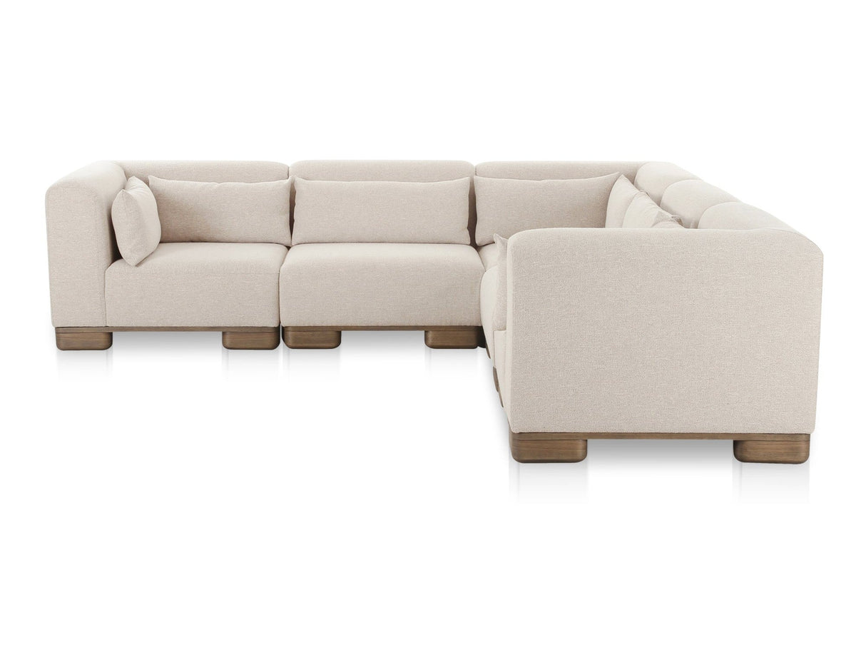 June Oatmeal Classic L Shaped Modular Sectional by Moe's Home at Eve Furniture
