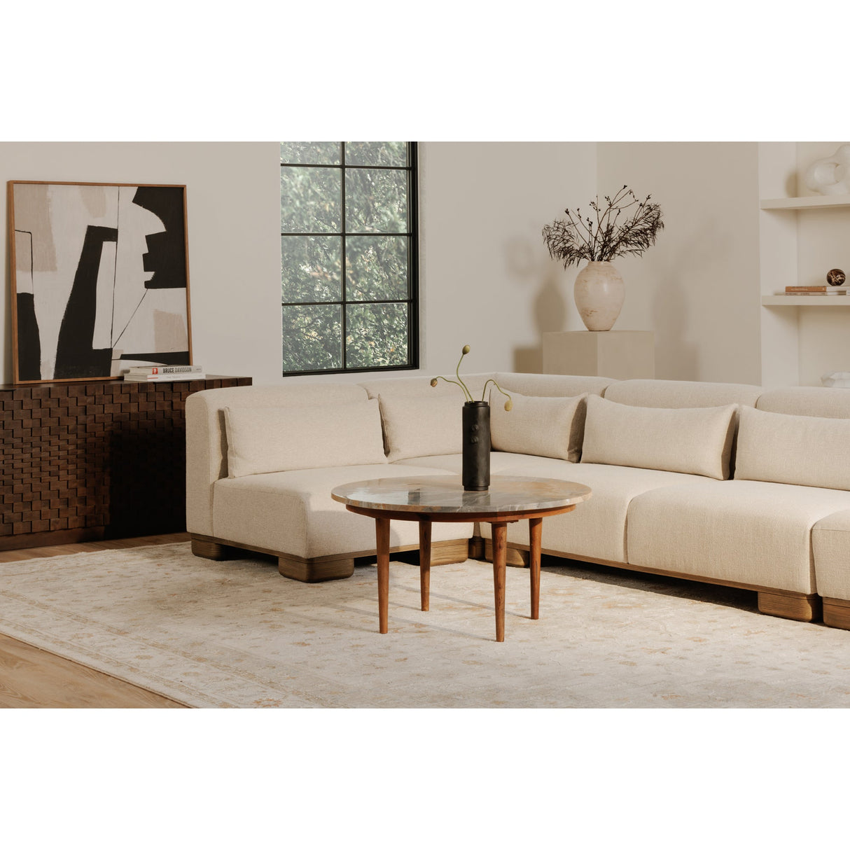 June Oatmeal Sofa by Moe's Home at Eve Furniture
