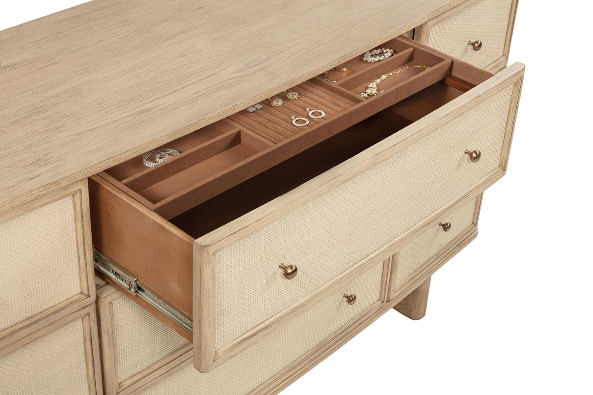 Kailani Beige Oak 9-Drawer Dresser by Coaster at Eve Furniture