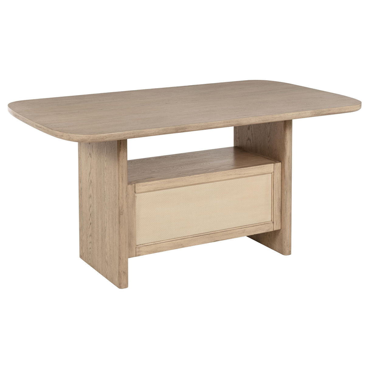 Kailani Cane Counter Height Storage Dining Table Beige Oak by Coaster at Eve Furniture