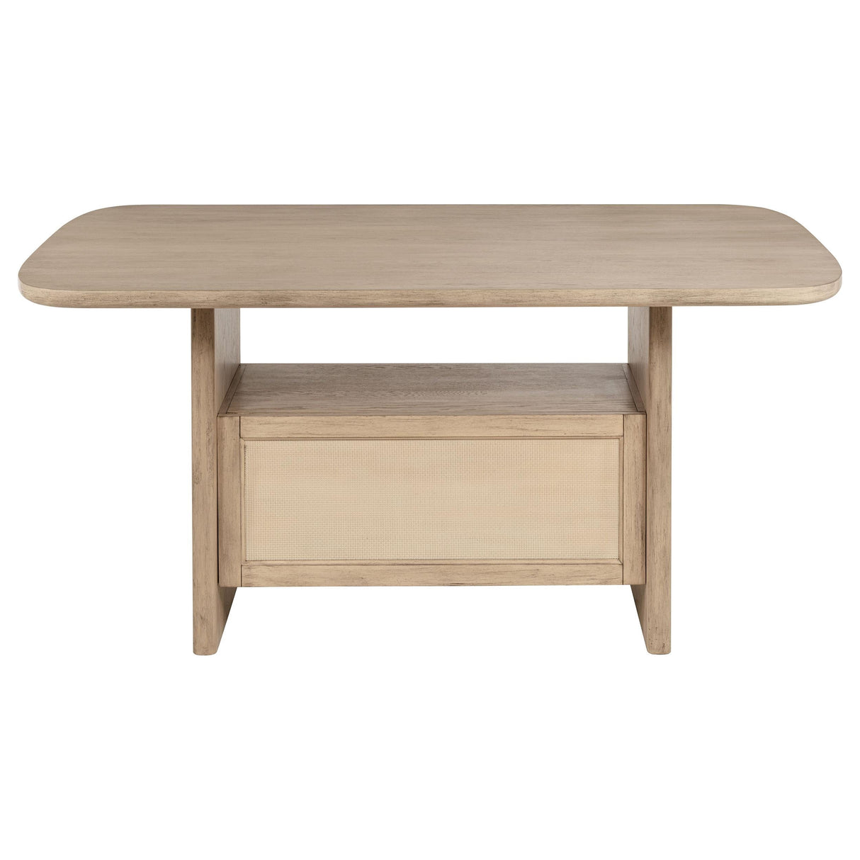Kailani Cane Counter Height Storage Dining Table Beige Oak by Coaster at Eve Furniture