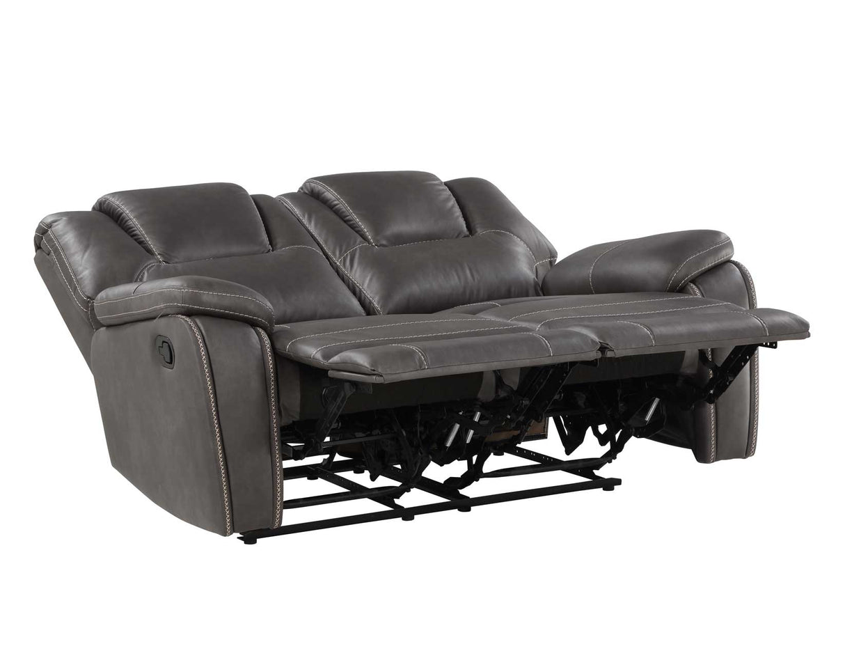 Katrine Charcoal Manual Reclining Loveseat by Steve Silver at Eve Furniture
