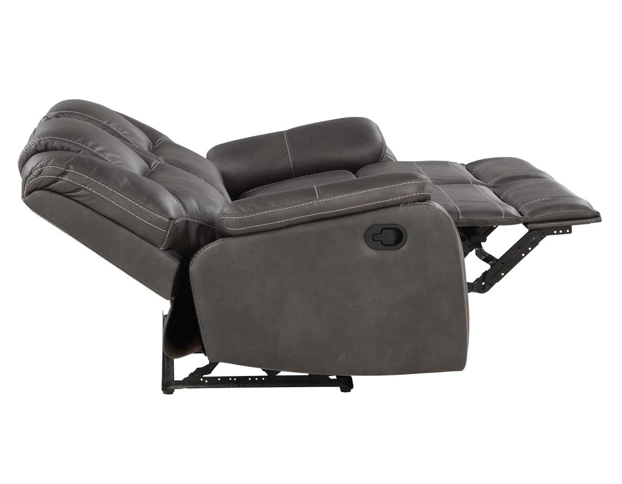 Katrine Charcoal Manual Reclining Loveseat by Steve Silver at Eve Furniture