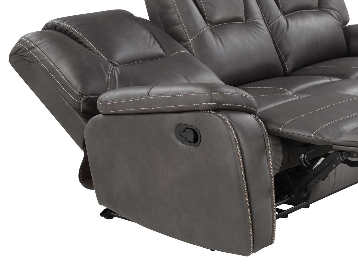 Katrine Charcoal Manual Reclining Loveseat by Steve Silver at Eve Furniture