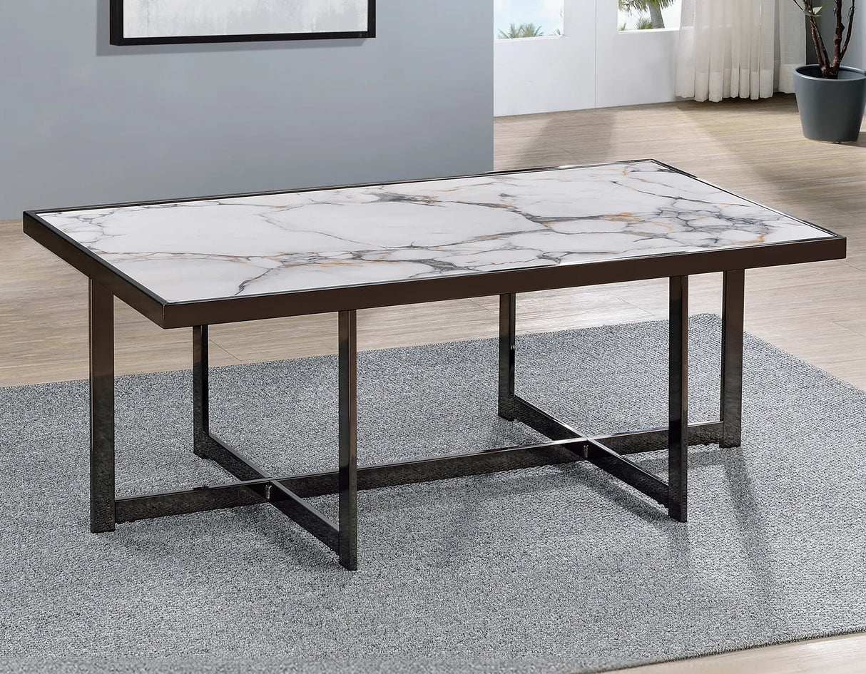 Kayley 47.5″ Sintered Stone Cocktail Table by Steve Silver at Eve Furniture