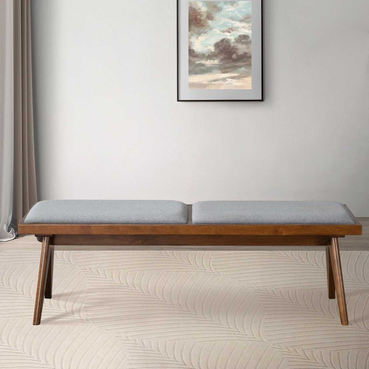 Keira Bench (Grey Fabric) by Ashcroft Imports at Eve Furniture