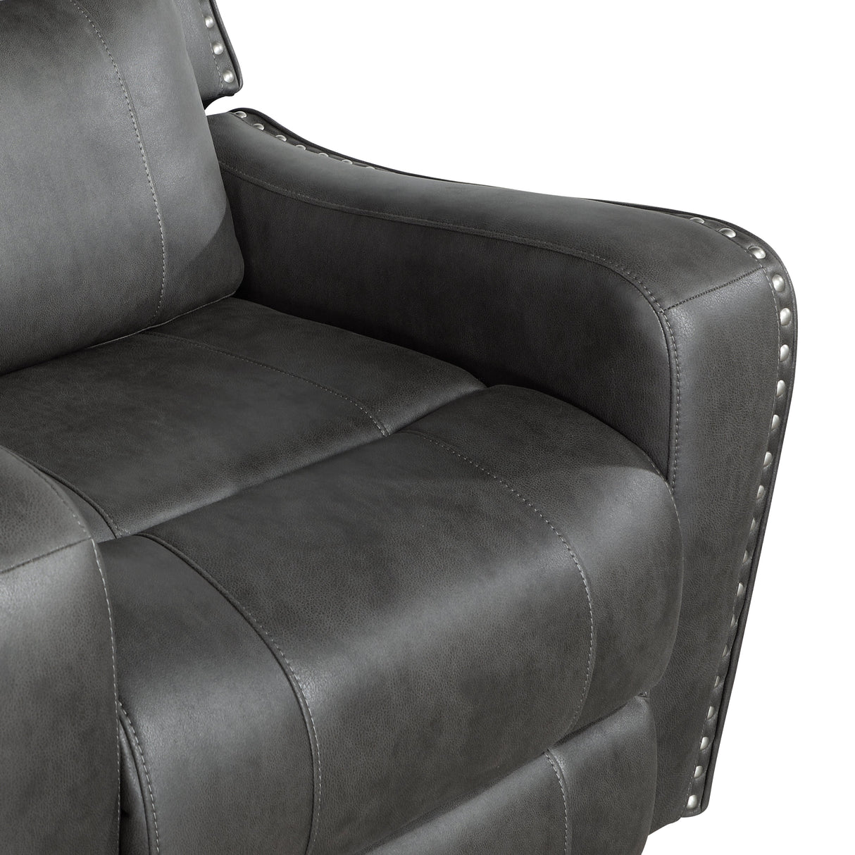 Kellen Smoky Gray Power Double Reclining Loveseat with Center Console by Homelegance at Eve Furniture