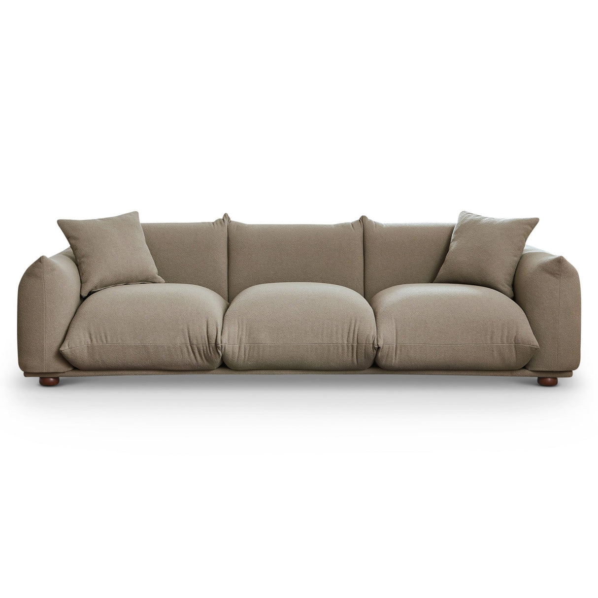 Kely 100'' Mocha Boucle Upholstered Sofa by Ashcroft Imports at Eve Furniture