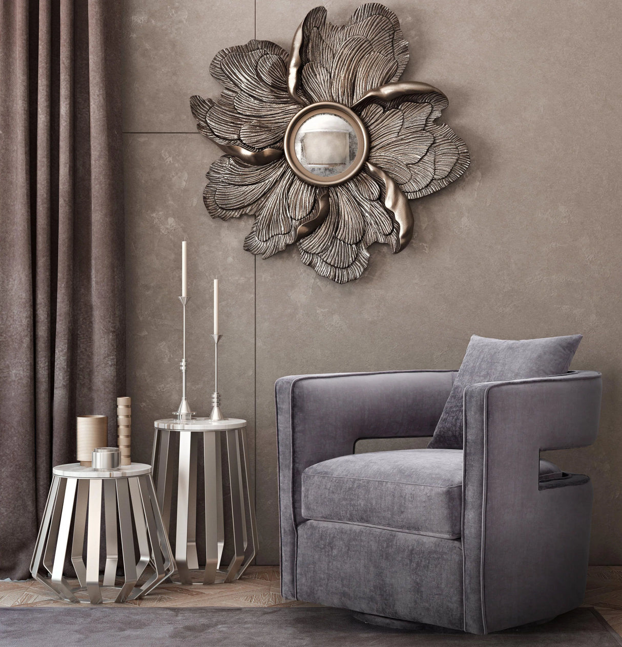Kennedy Velvet Swivel Accent Chair by TOV Furniture at Eve Furniture