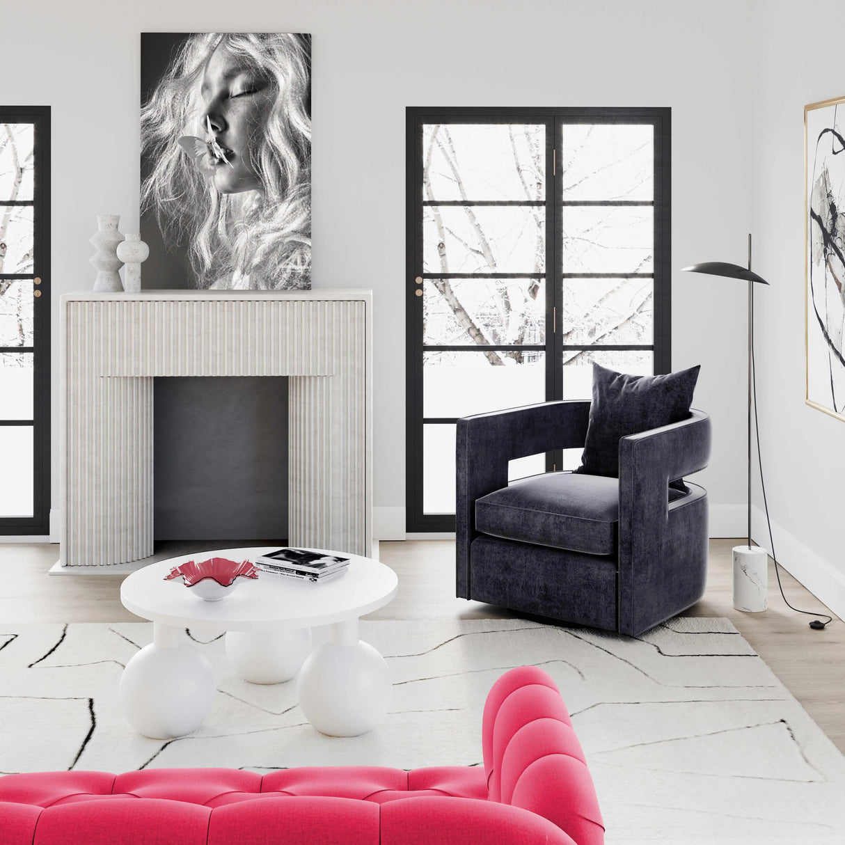 Kennedy Velvet Swivel Accent Chair by TOV Furniture at Eve Furniture