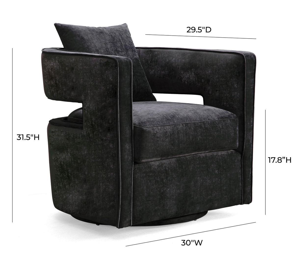 Kennedy Velvet Swivel Accent Chair by TOV Furniture at Eve Furniture