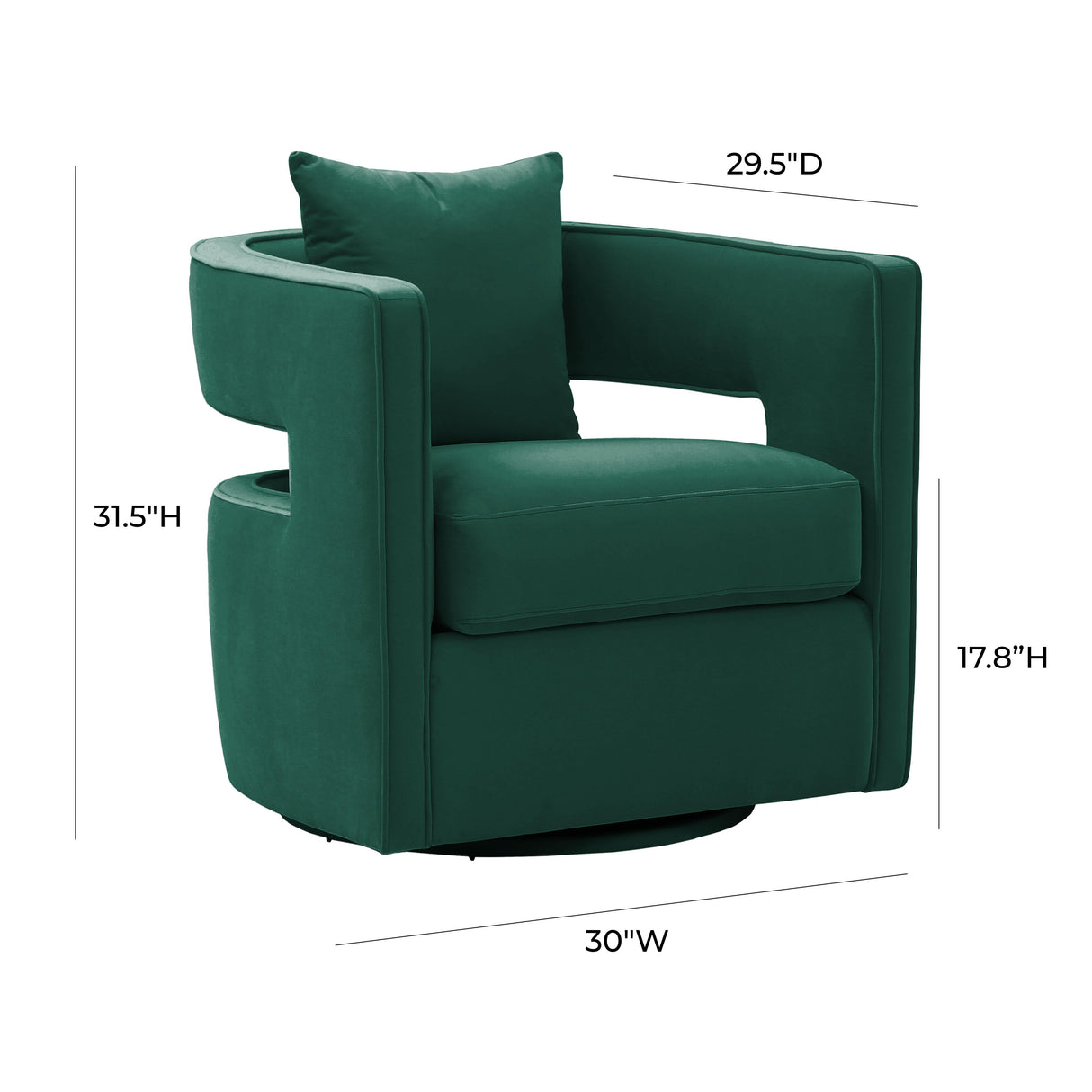 Kennedy Velvet Swivel Accent Chair by TOV Furniture at Eve Furniture