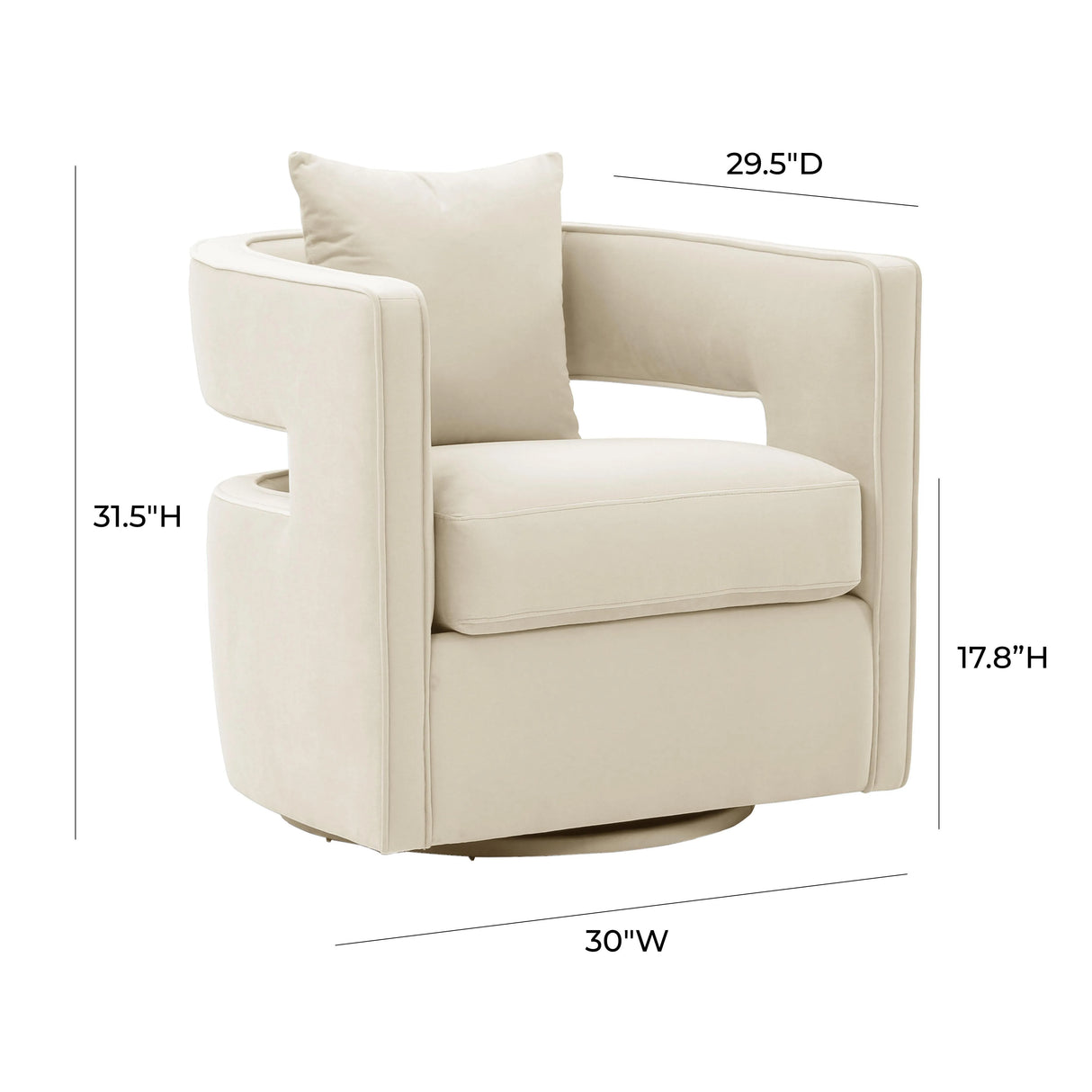 Kennedy Velvet Swivel Accent Chair by TOV Furniture at Eve Furniture