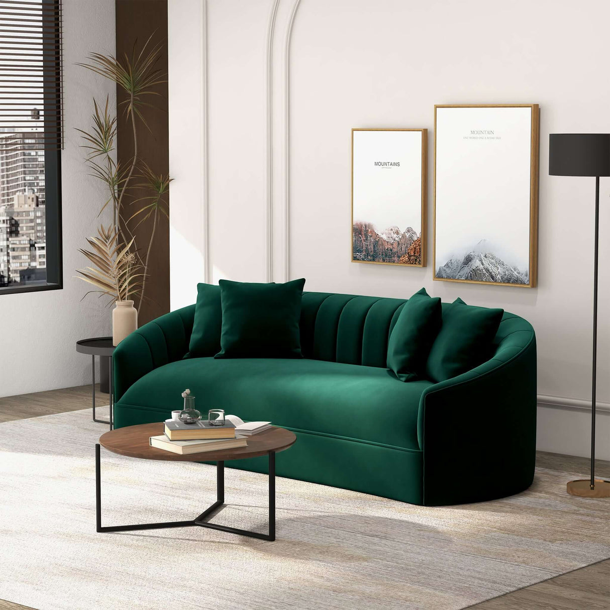 Kante Green Velvet Sofa by Ashcroft Imports at Eve Furniture