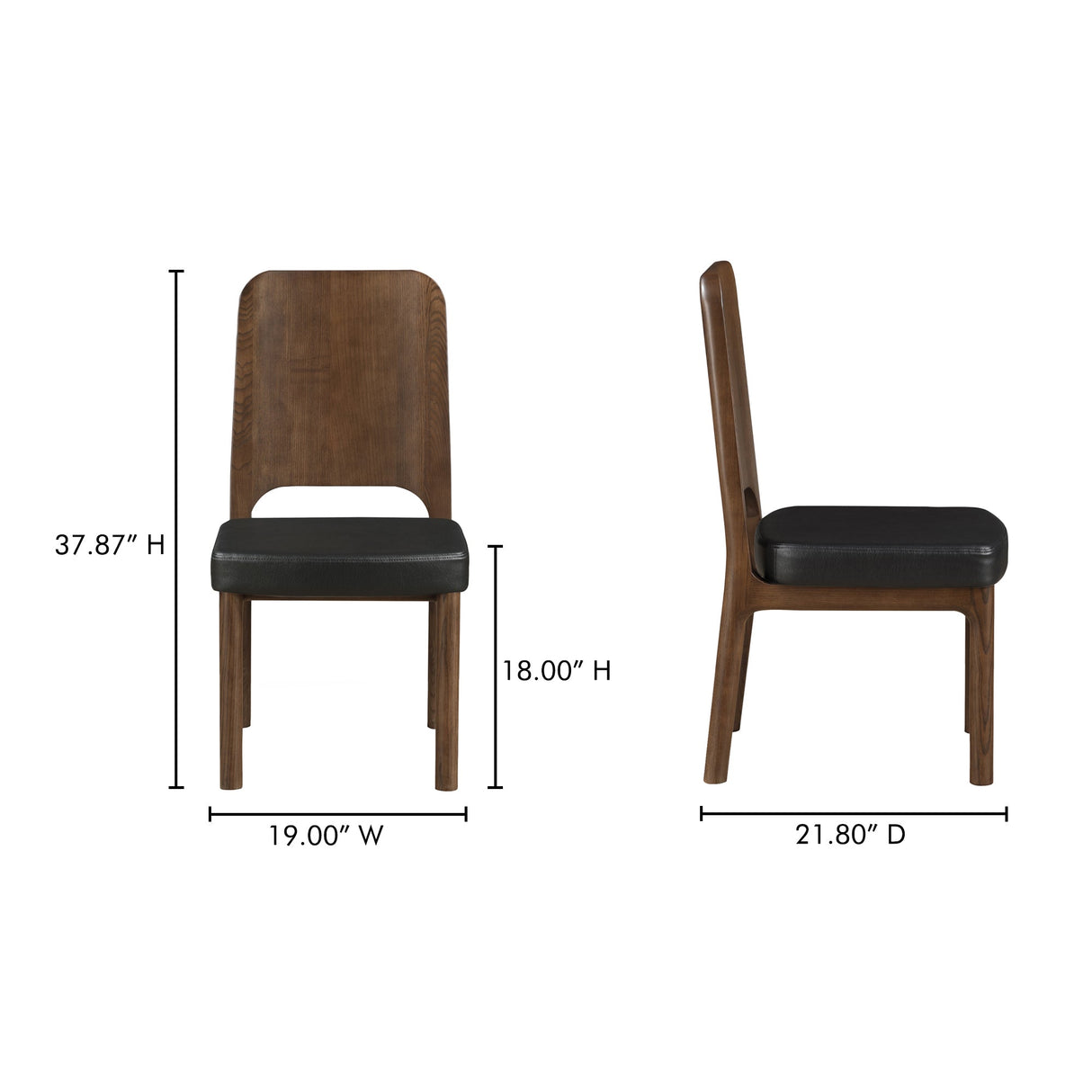 Kerr Black Dining Chair (Set of 2) by Moe's Home at Eve Furniture