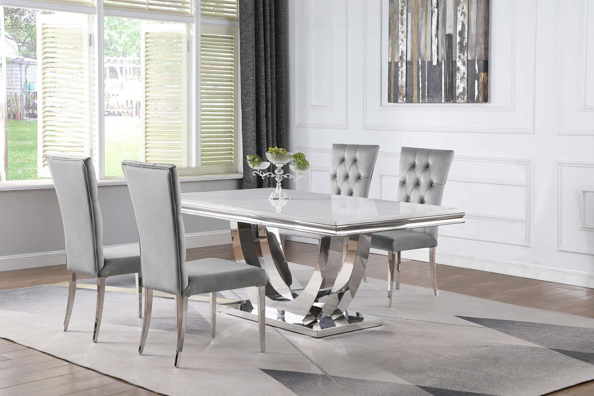 Kerwin Gray/Chrome 5-Piece Dining Set by Coaster at Eve Furniture