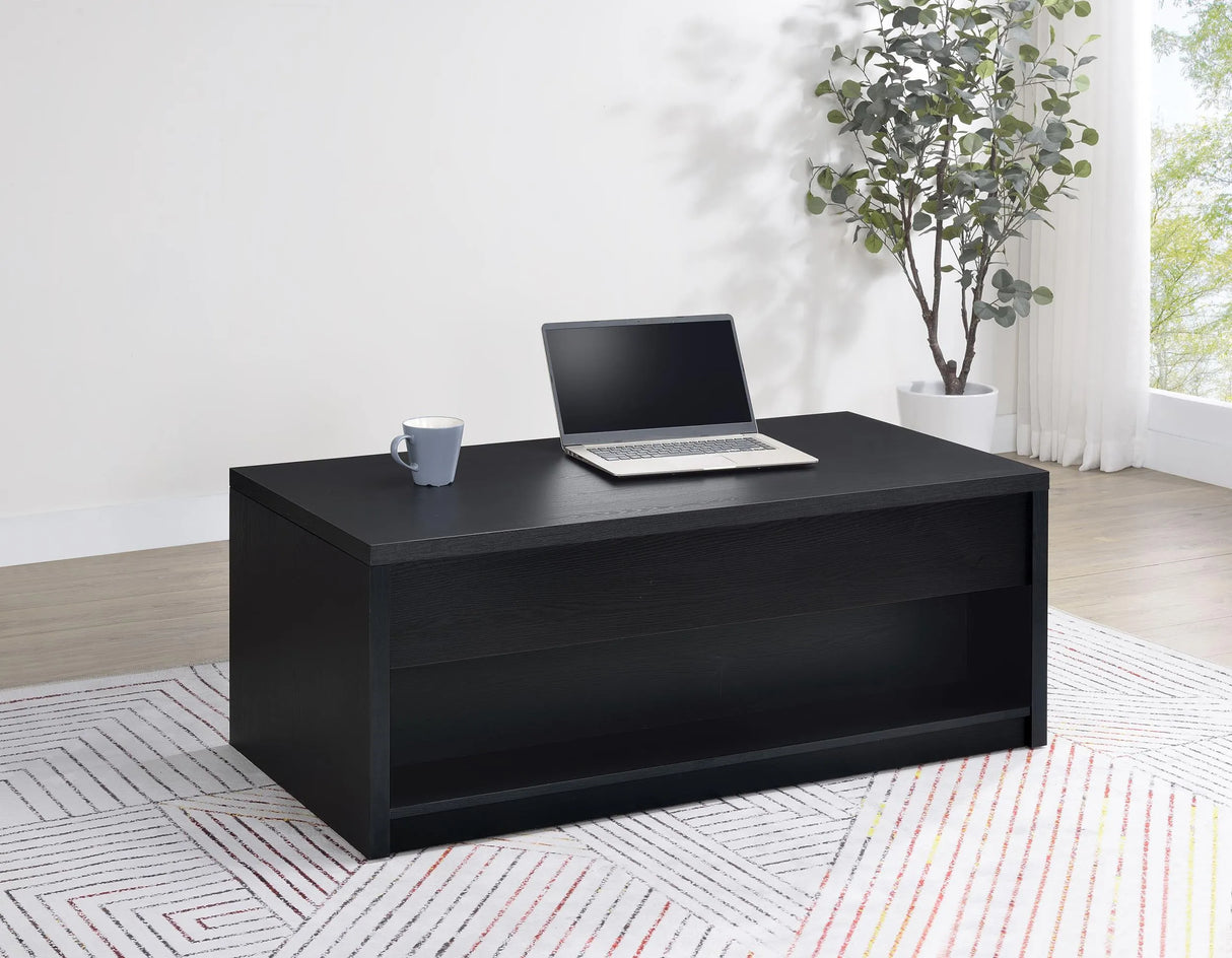 Knapp Black Lift Top Cocktail Coffee Table with Dual Drawers by Coaster at Eve Furniture