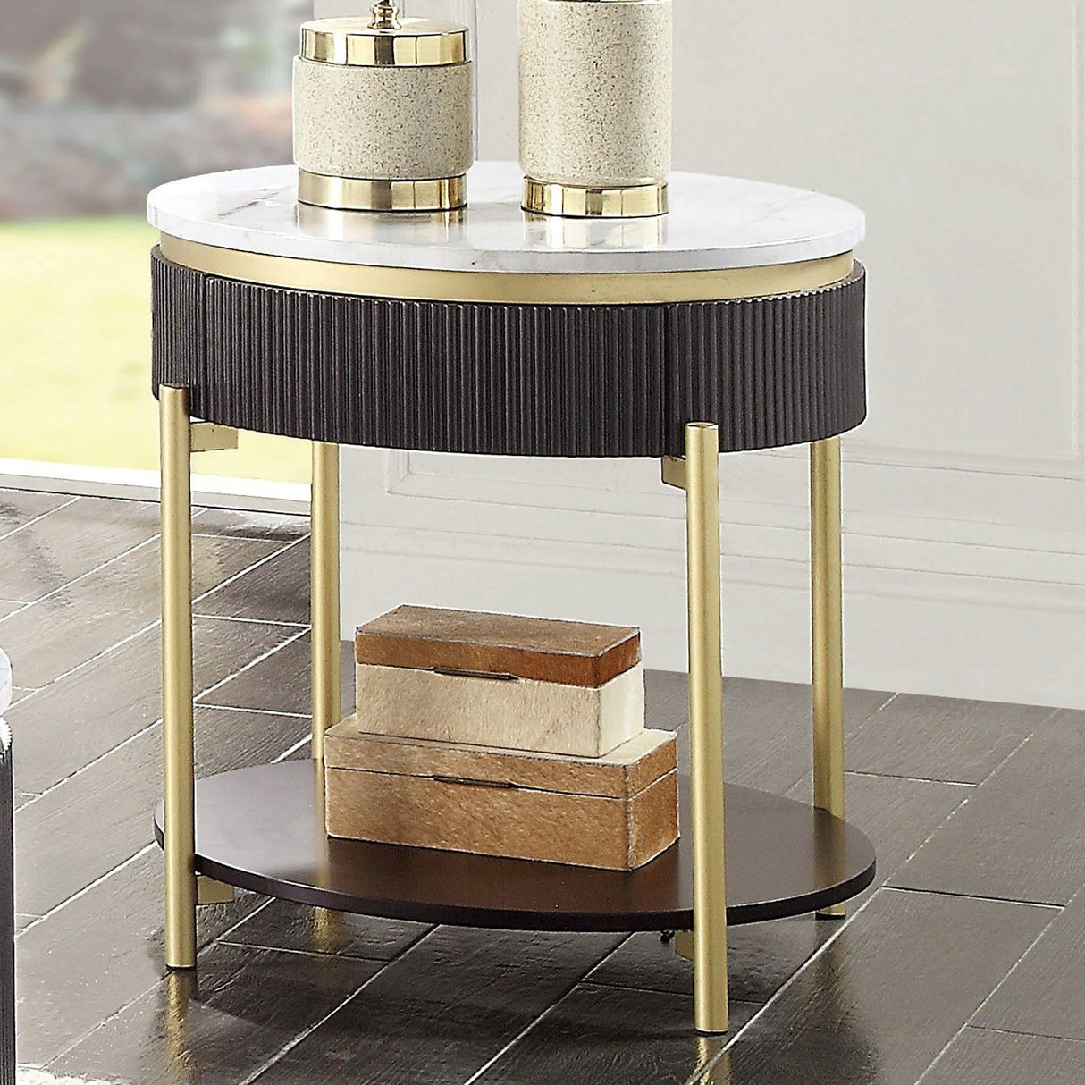 Koblenz Dark Walnut End Table by Furniture of America at Eve Furniture