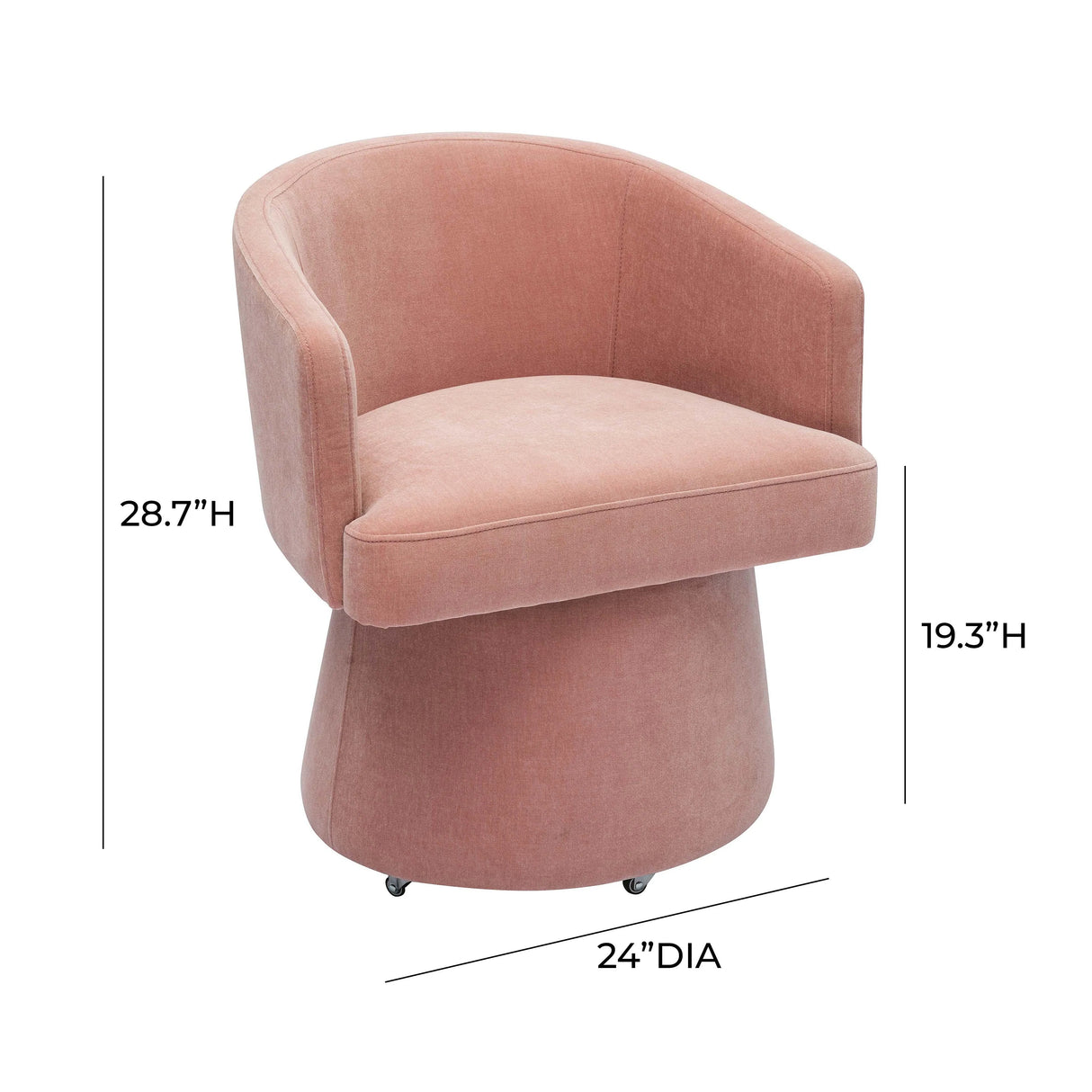 Kristen Upcycled Chenille Rolling Desk Chair by TOV Furniture at Eve Furniture