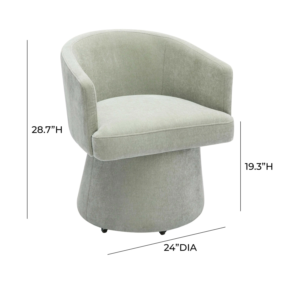 Kristen Upcycled Chenille Rolling Desk Chair by TOV Furniture at Eve Furniture