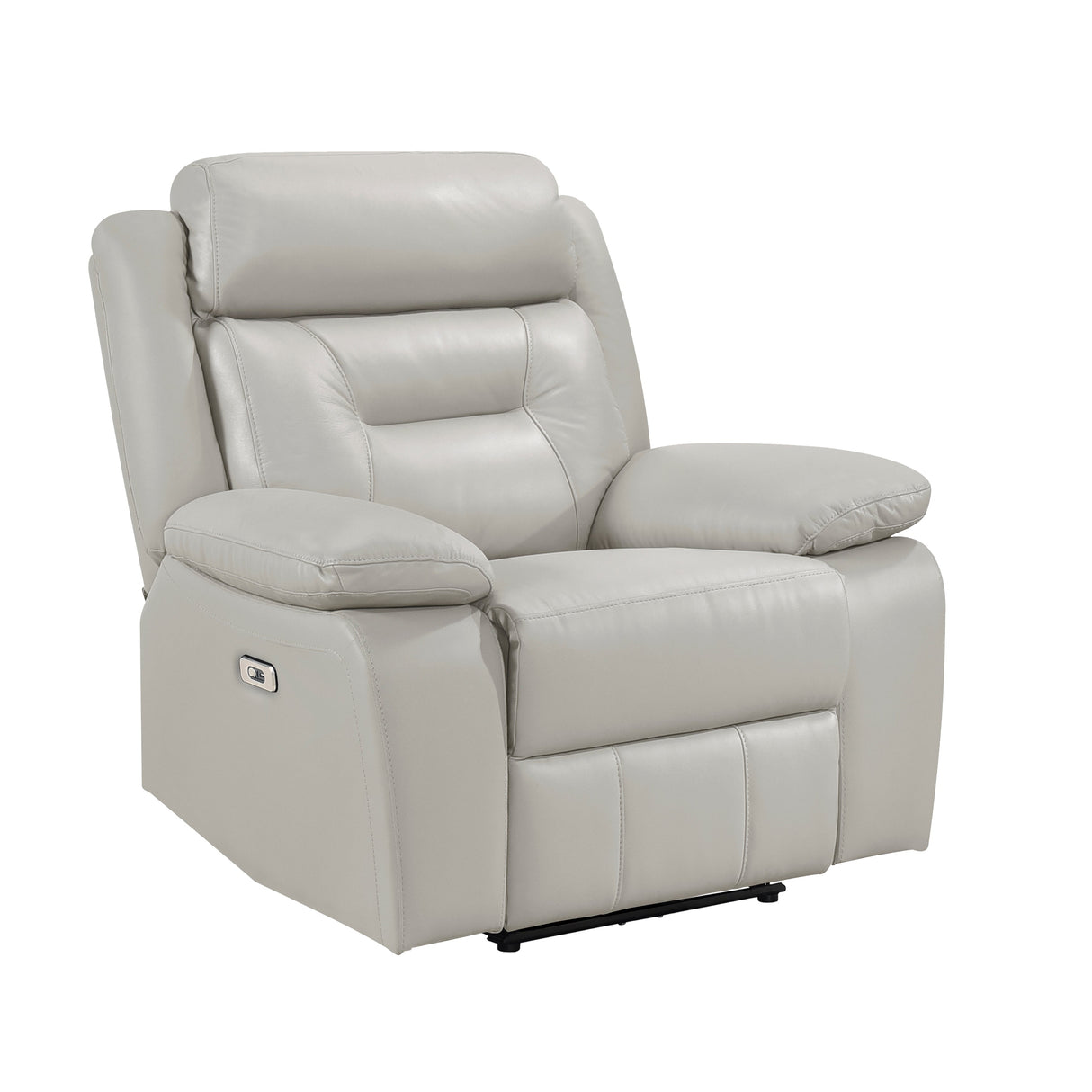 Laconia Silver Leather Power Reclining Chair by Homelegance at Eve Furniture
