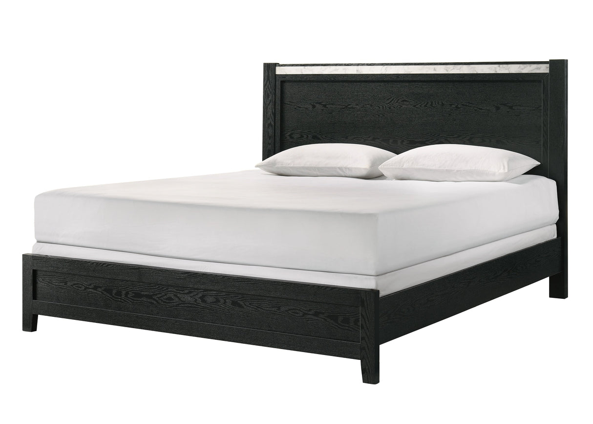 Lamar Black King Panel Bed by Crown Mark at Eve Furniture