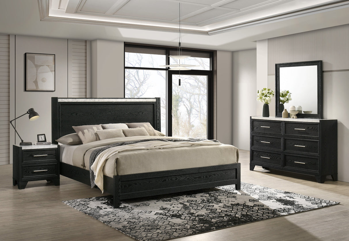 Lamar Black Queen Panel Bed by Crown Mark at Eve Furniture