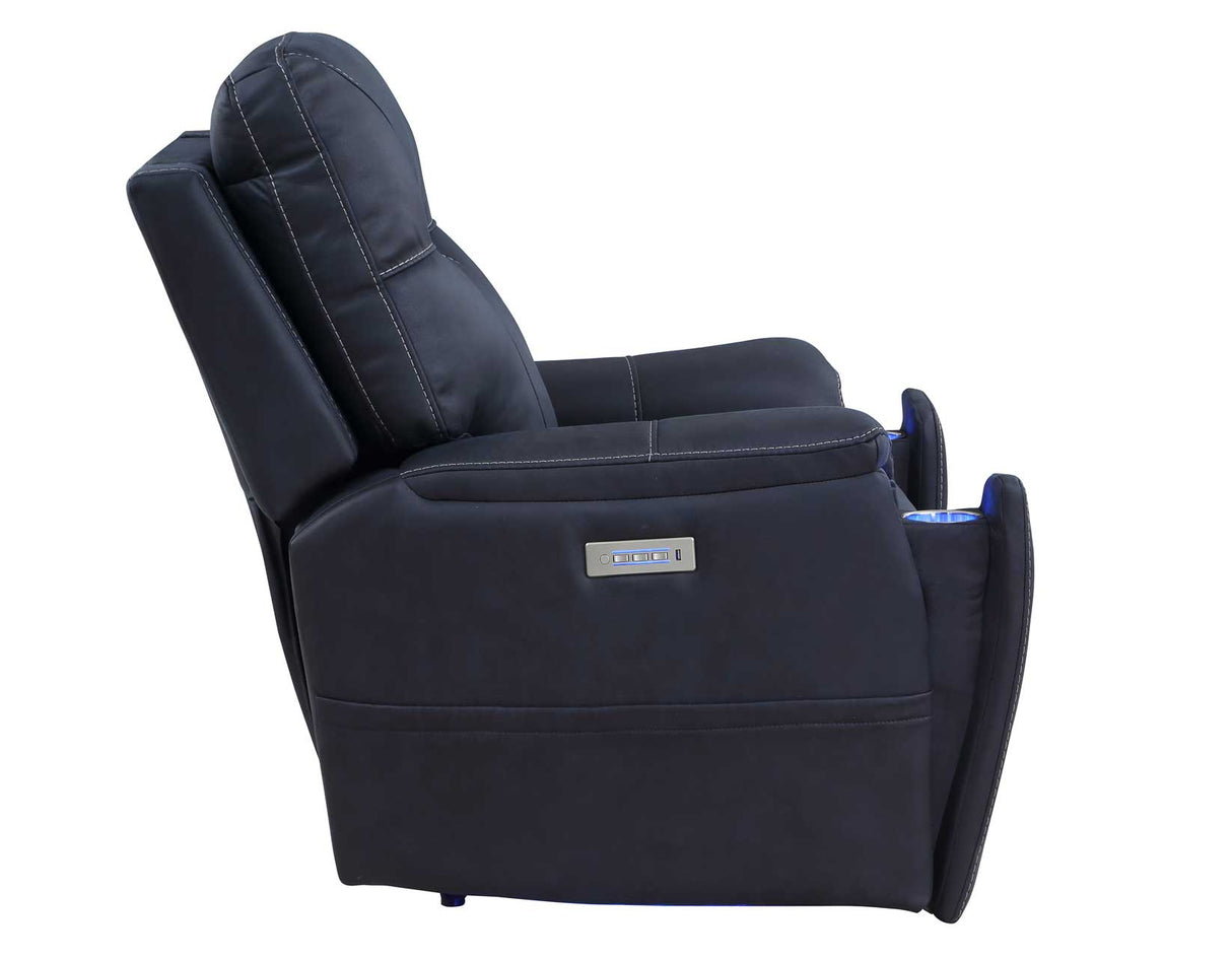 Lexington Ocean Blue Triple-Power Media Recliner by Steve Silver at Eve Furniture