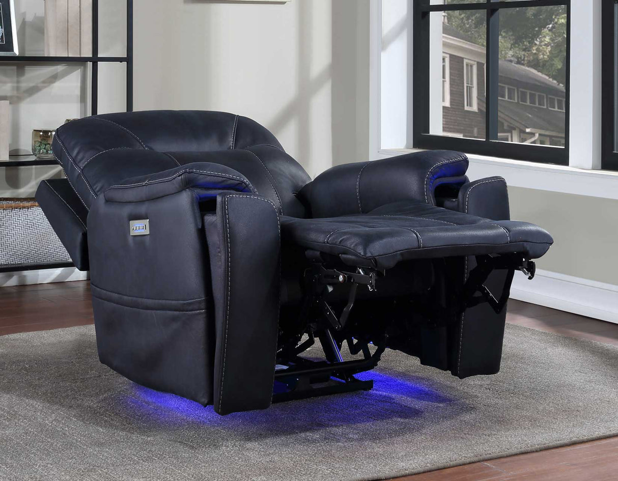 Lexington Ocean Blue Triple-Power Media Recliner by Steve Silver at Eve Furniture