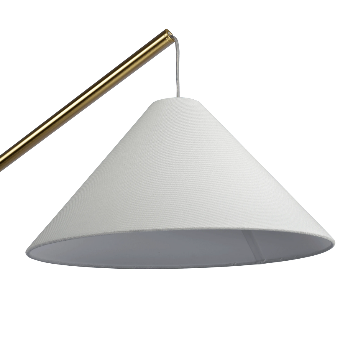 Lisbon Black Floor Lamp with On/Off Switch Coned Base Hanging White Fabric Shade by Ashcroft Furniture at Eve Furniture