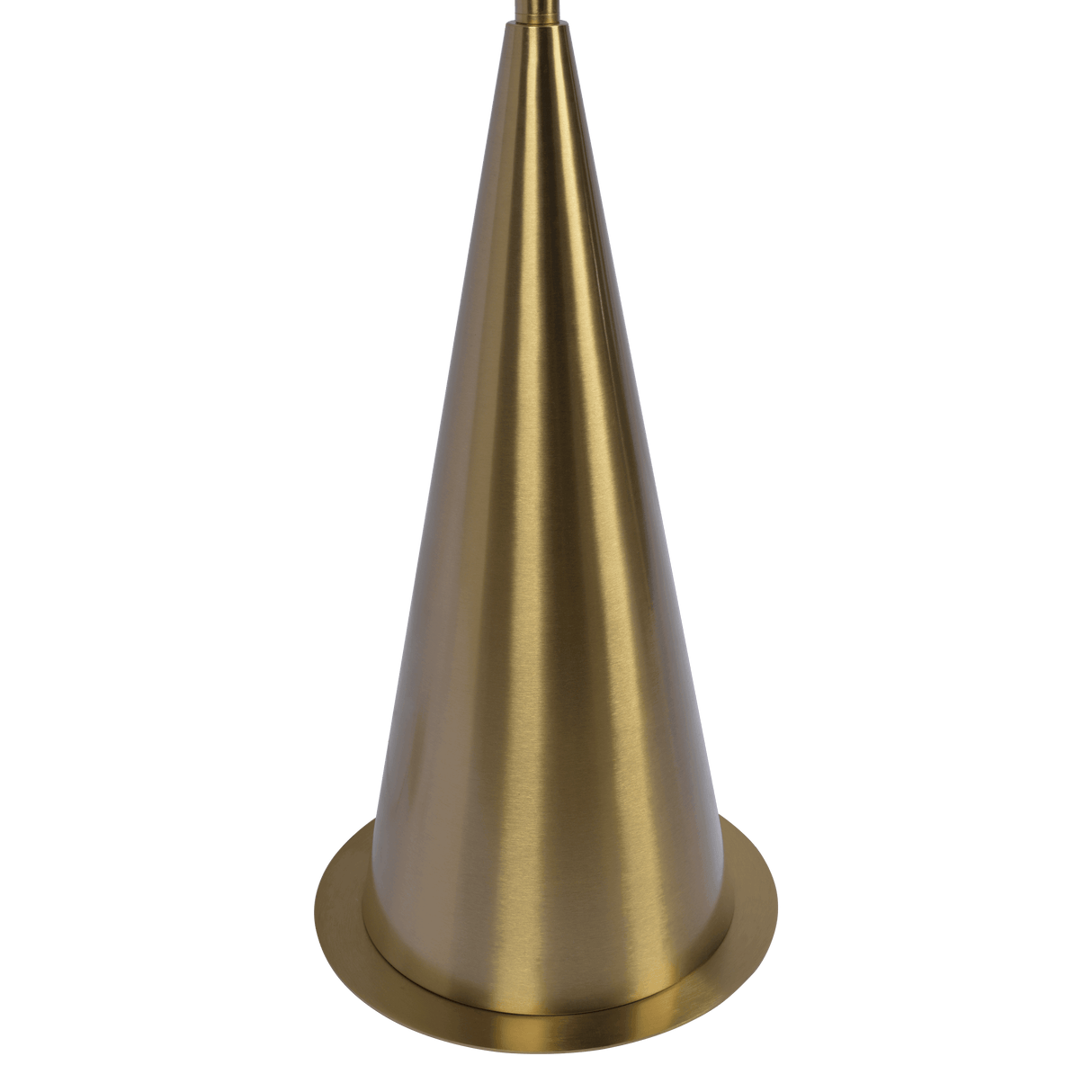 Lisbon Black Floor Lamp with On/Off Switch Coned Base Hanging White Fabric Shade by Ashcroft Imports at Eve Furniture