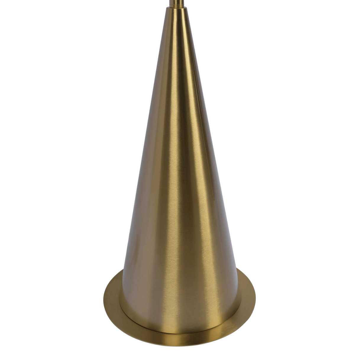 Lisbon Black Floor Lamp with On/Off Switch Coned Base Hanging White Fabric Shade by Ashcroft Furniture at Eve Furniture