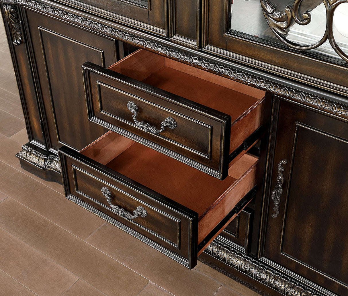 Lombardy Walnut Hutch & Buffet by Furniture of America at Eve Furniture