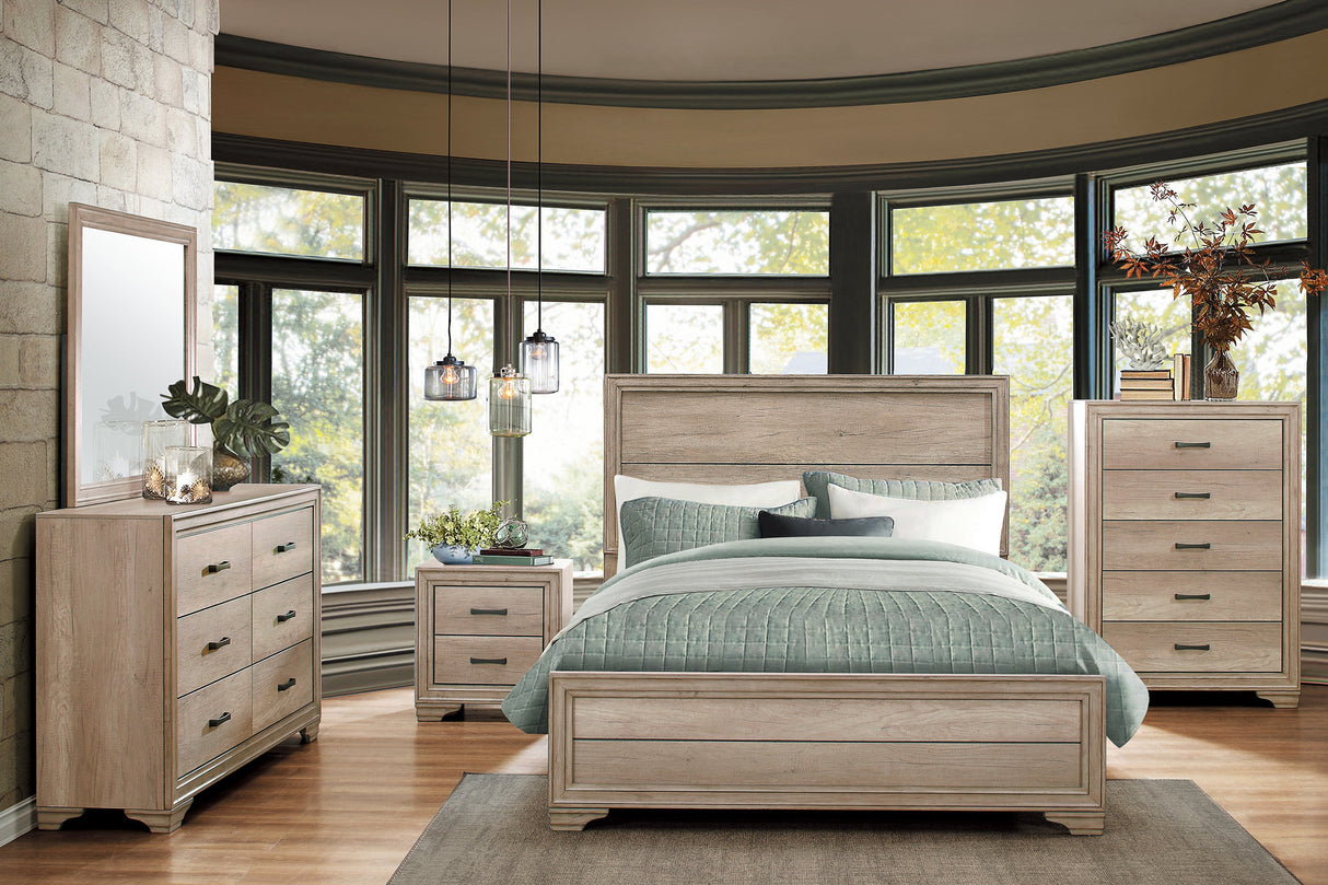 Lonan Natural King Panel Bed by Homelegance at Eve Furniture