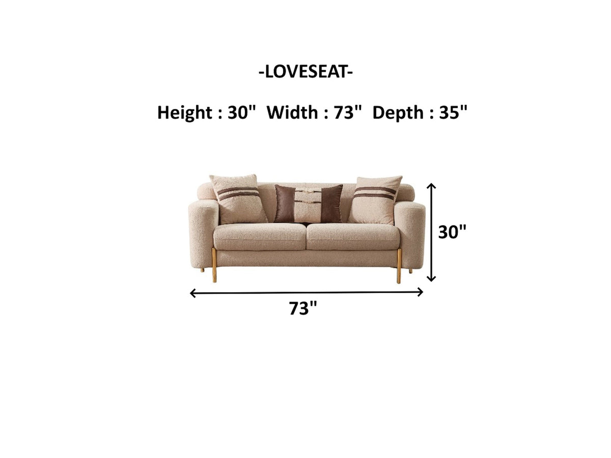 Shelby Beige 4-pieces Livingroom Set