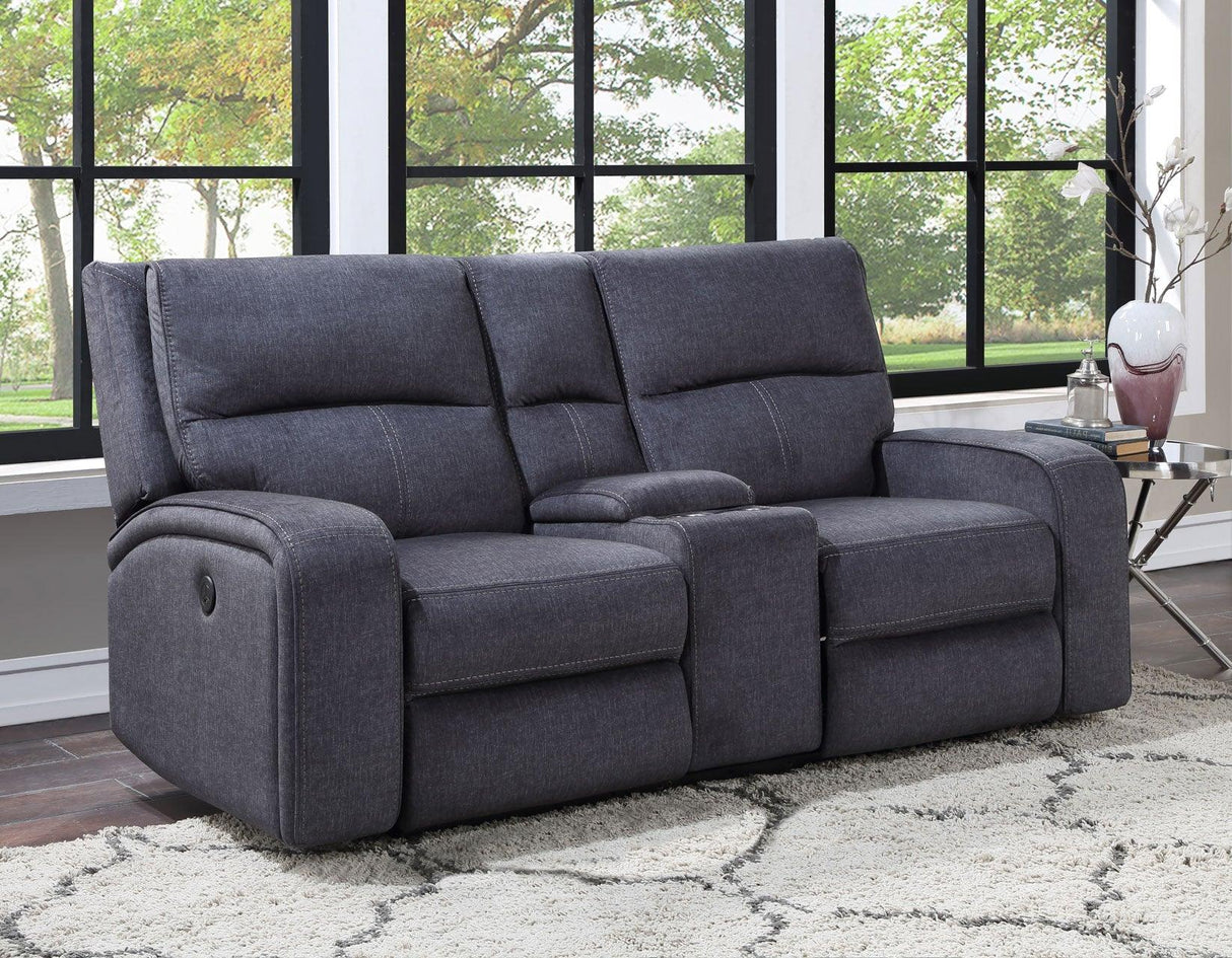 Lovell Charcoal Power Console Loveseat by Steve Silver at Eve Furniture