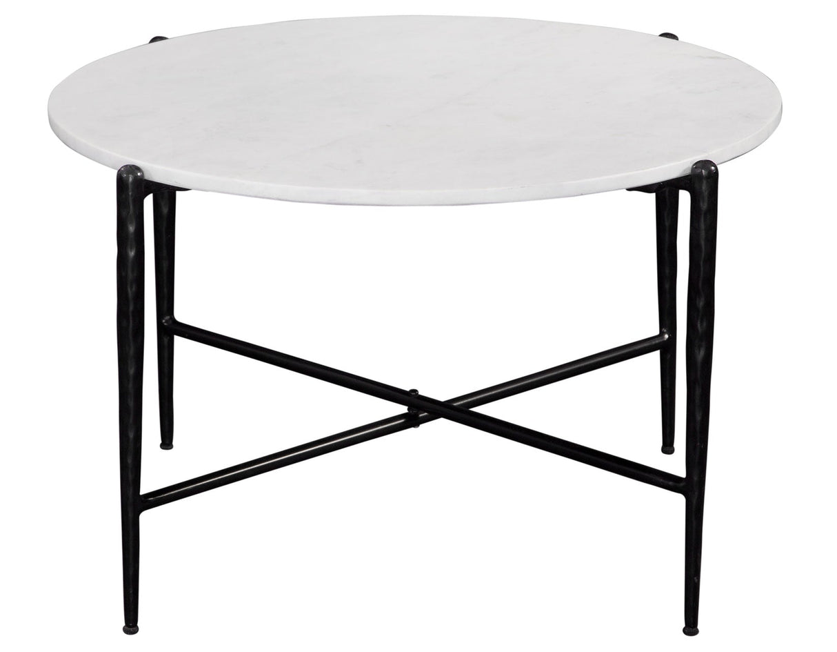 Loxie White 3-Piece Round Solid Marble Top Table Set by Steve Silver at Eve Furniture