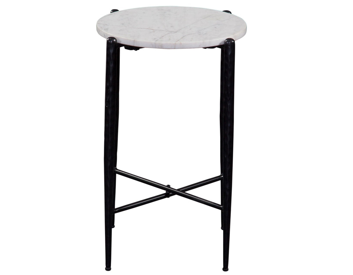 Loxie White 3-Piece Round Solid Marble Top Table Set by Steve Silver at Eve Furniture