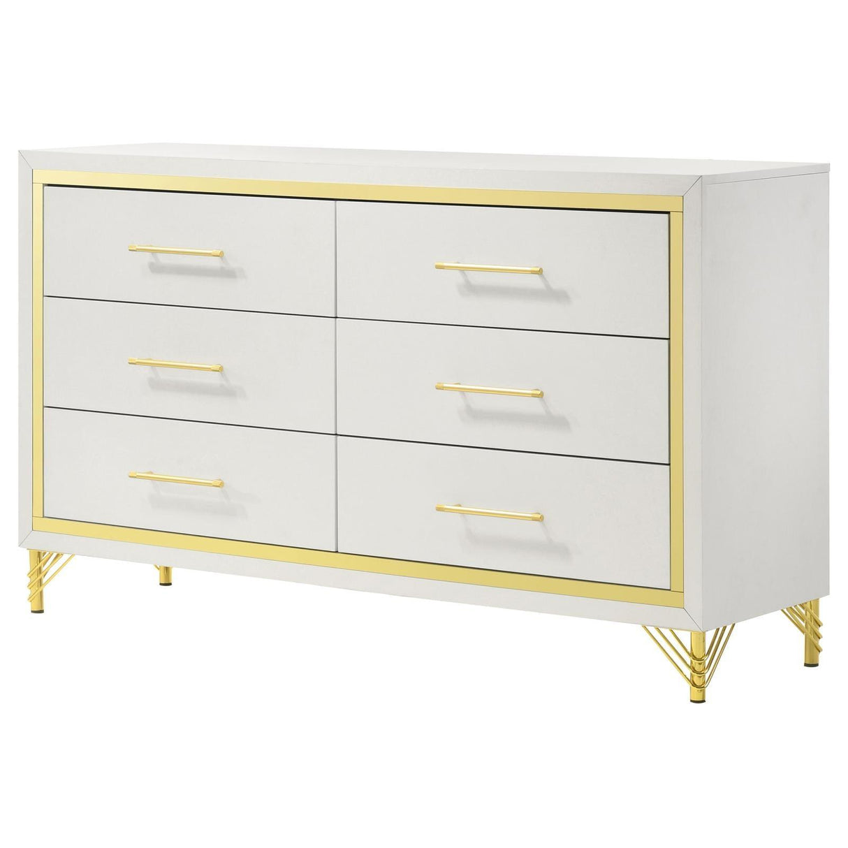 Lucia White 6-drawer Bedroom Dresser by Coaster at Eve Furniture