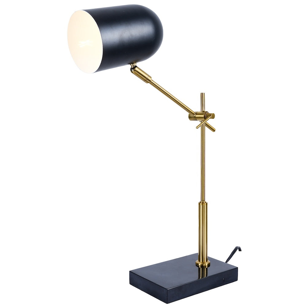 Lumora Table Lamp - Black outer - White inner by Ashcroft Imports at Eve Furniture