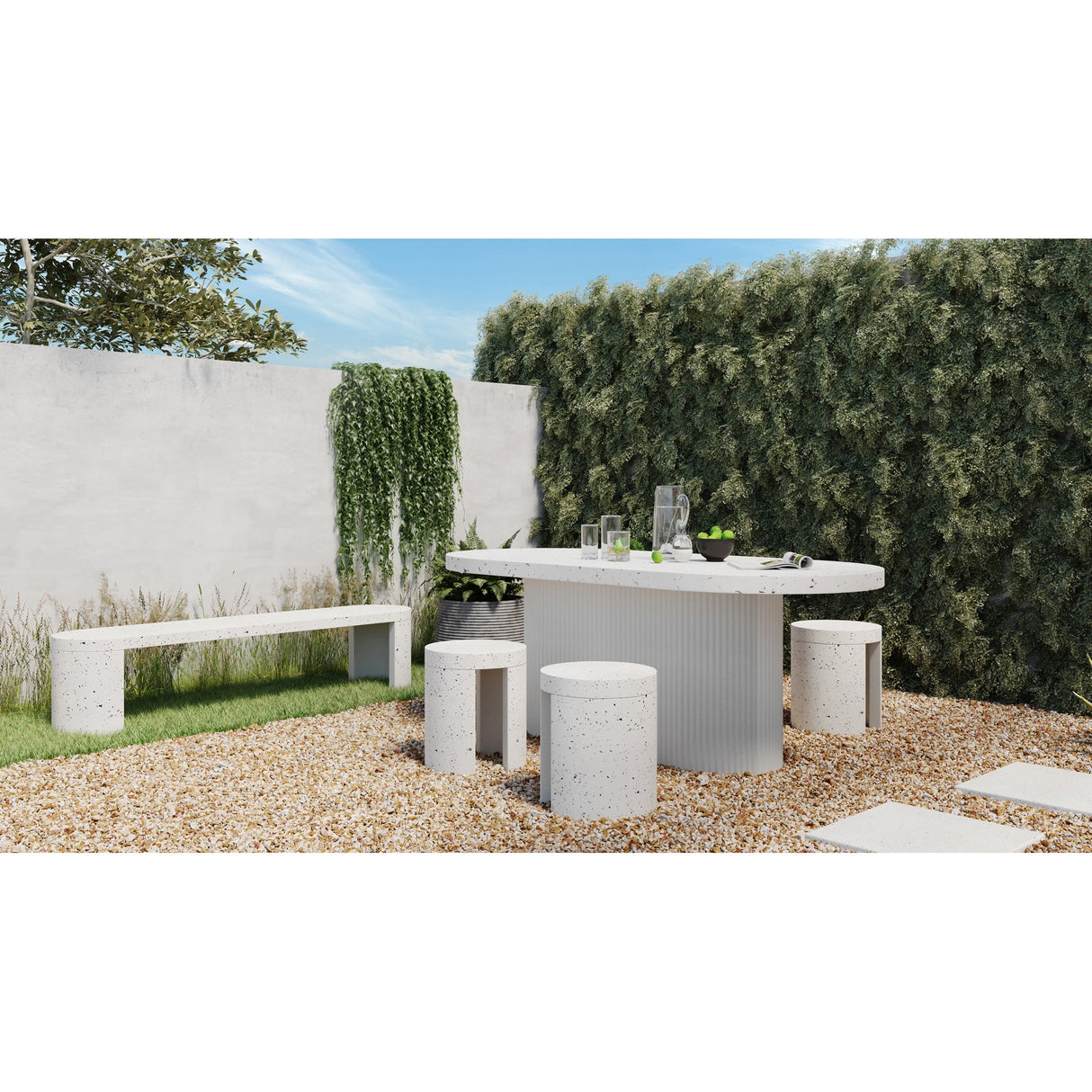 Lyon Light Grey Outdoor Dining Table by Moe's Home at Eve Furniture