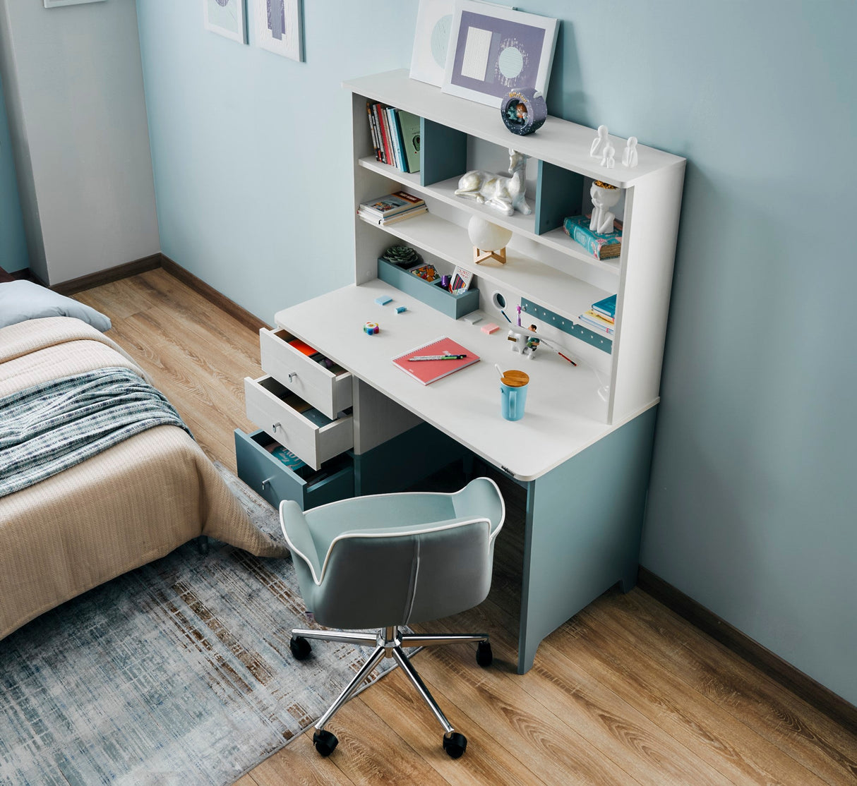 Marin Study Desk With Top Module by Furnia at Eve Furniture