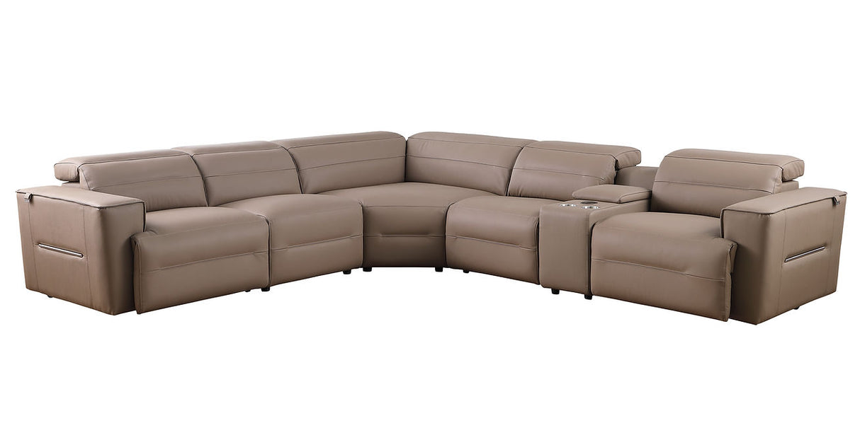 Nexus Brown 6-Piece Power Reclining Sectional by New Era Innovations at Eve Furniture