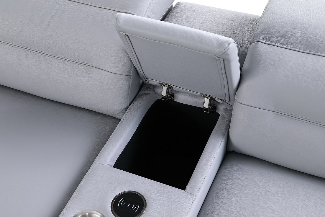 Nexus Light Blue 6-Piece Power Reclining Sectional by New Era Innovations at Eve Furniture