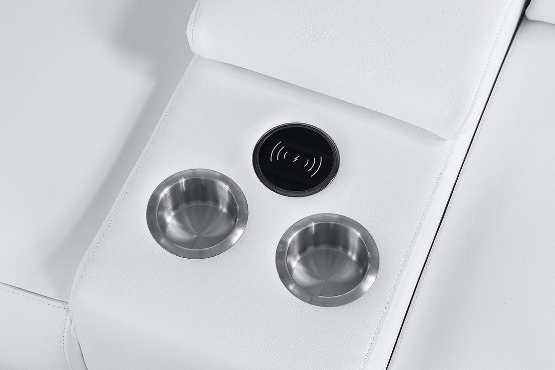 Nexus White 6-Piece Power Reclining Sectional by New Era Innovations at Eve Furniture