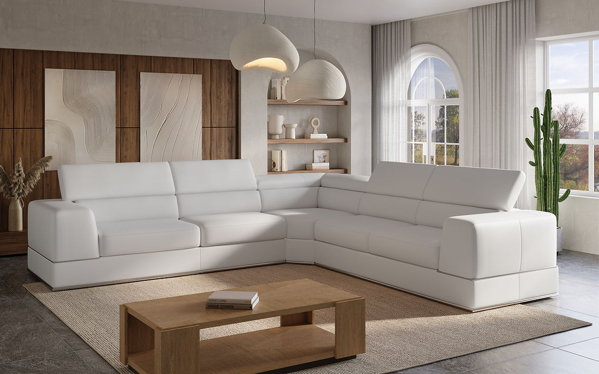 Pella White Sectional by New Era Innovations at Eve Furniture
