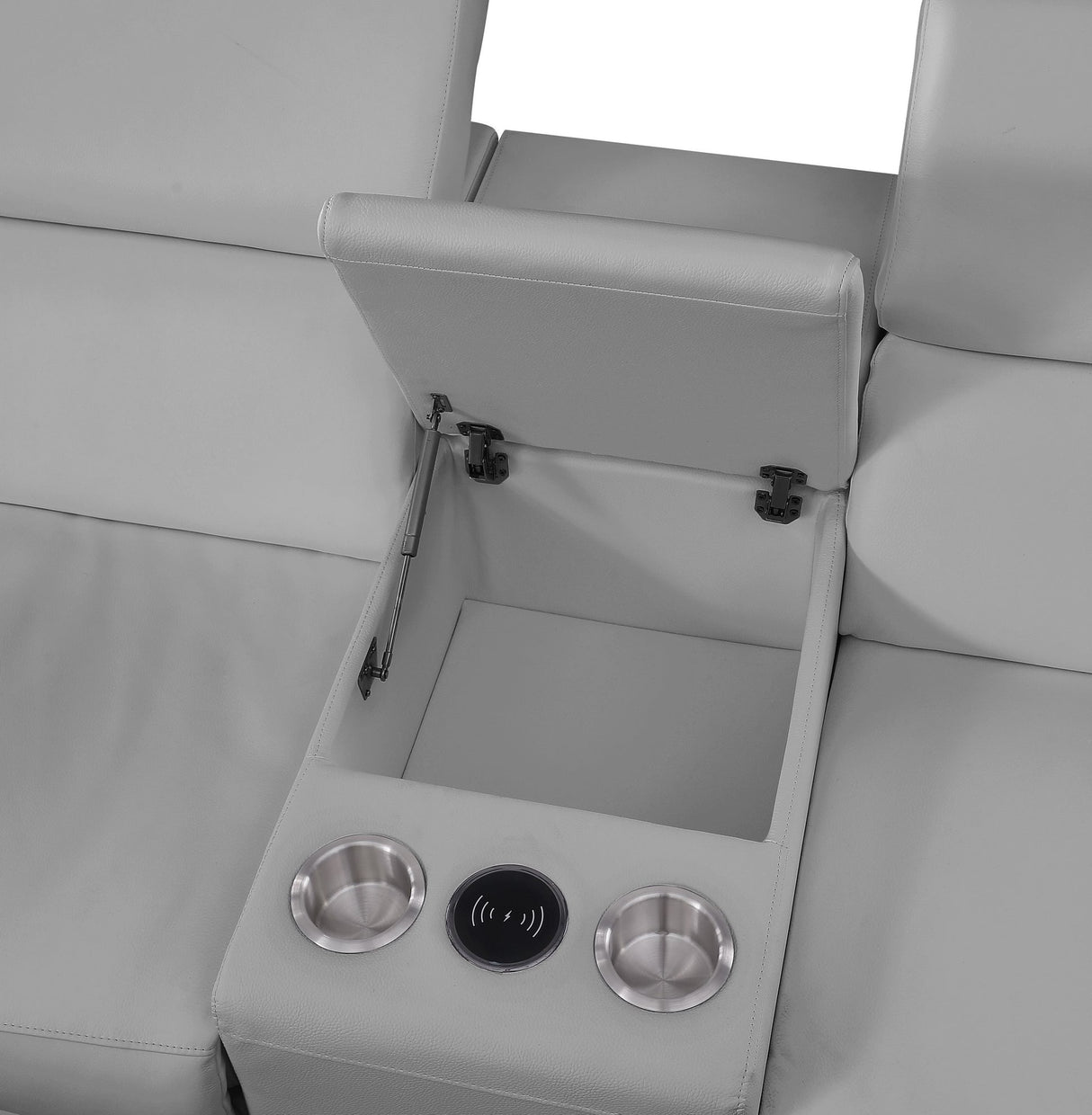 Picasso Light Grey 7-Piece 3 Power Reclining Sectional by New Era Innovations at Eve Furniture