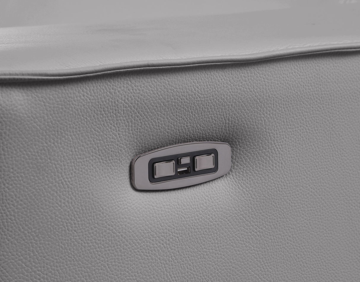 Picasso Light Grey 7-Piece 3 Power Reclining Sectional by New Era Innovations at Eve Furniture