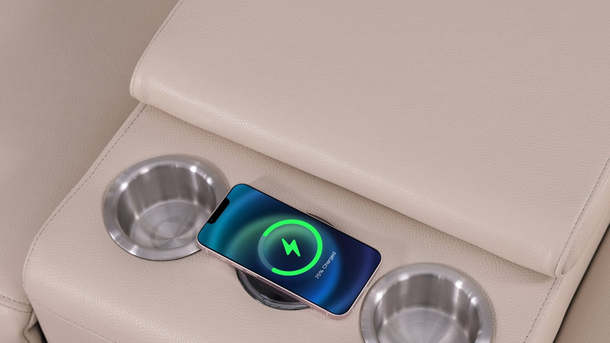 Picasso Beige 6-Piece 2 Power Reclining Sectional by New Era Innovations at Eve Furniture