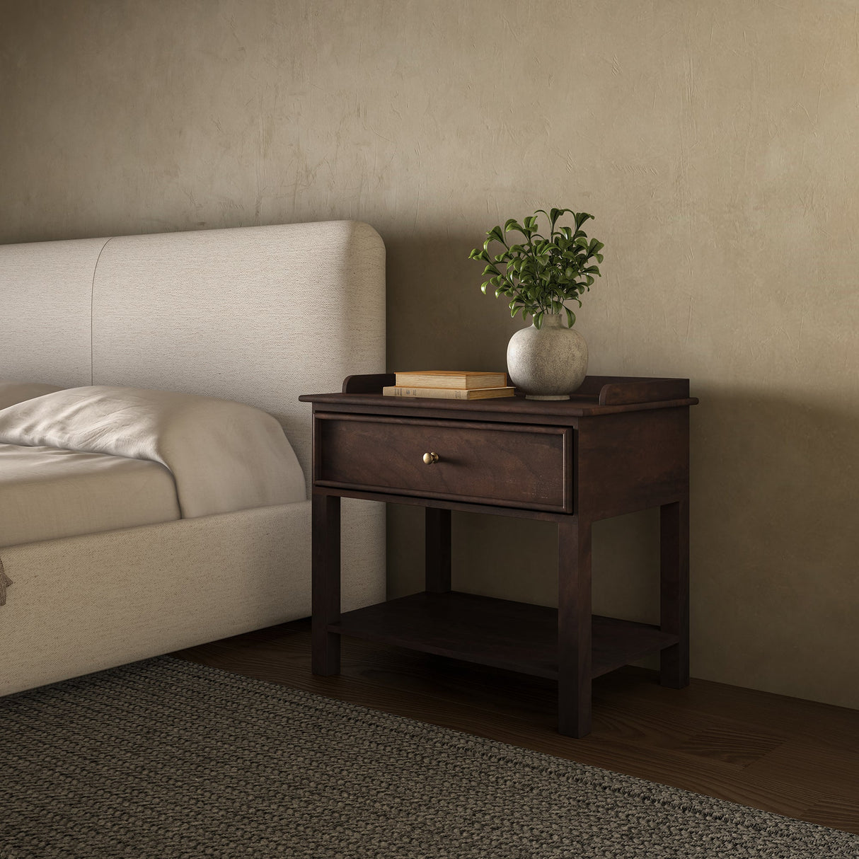 Maeve Dark Brown Nightstand by Moe's Home at Eve Furniture